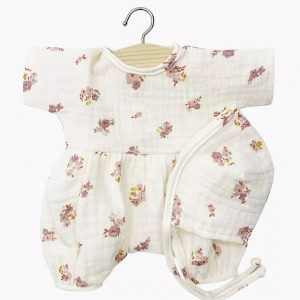 Minikane - Babies – Barboteuse Noa Petites Fleurs roses et son béguin