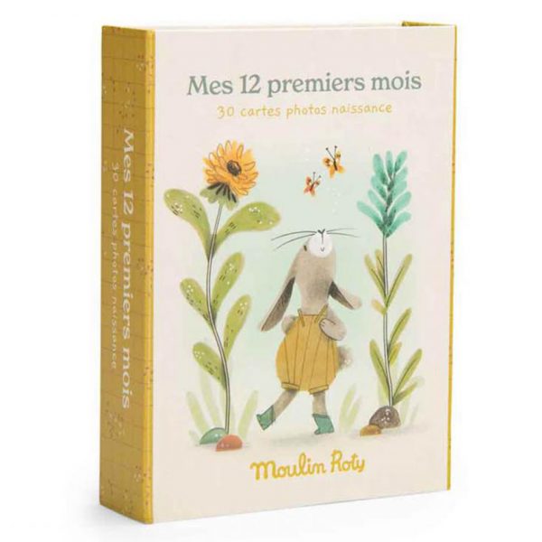 Moulin Roty - Cartes Mes 12 premiers mois - lapins