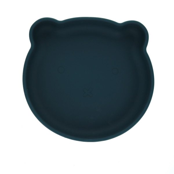 Le Petit Souk - Assiette ours silicone - Bleu Ocean
