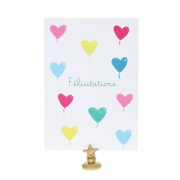 Le Petit Souk - Carte félicitations ballons cœurs multicolores