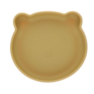 Le Petit Souk - Assiette ours silicone - Jaune moutarde