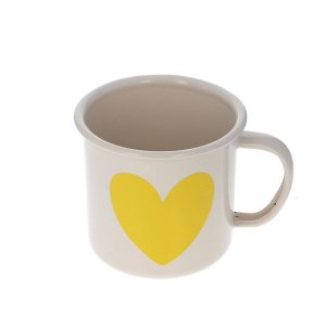 Le Petit Souk - Petit mug émaillé cœur jaune
