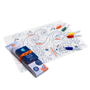 SuperPetit - Set de table en silicone à colorier - Surf Party
