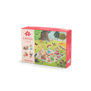 Moulin Roty - 4 mini puzzles Les saisons 12 pièces