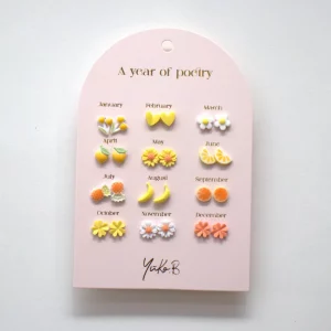 Yuko.B - Boucles d'oreilles - Un an de poésie - Vives