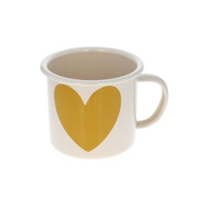 Le petit souk - Mug émaillé cœur moutarde