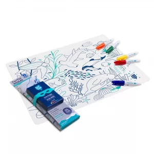 SuperPetit - Set de table en silicone à colorier - Grande barrière de corail
