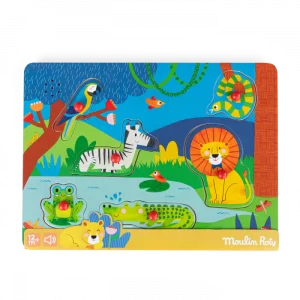 Moulin Roty - Puzzle sonore animaux en bois