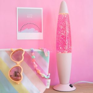 Le Petit Souk - Lampe à lave paillettes rose