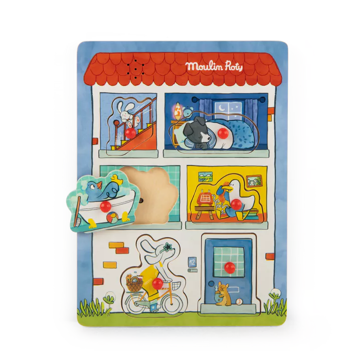 Moulin Roty - Puzzle sonore Puce & Pilou