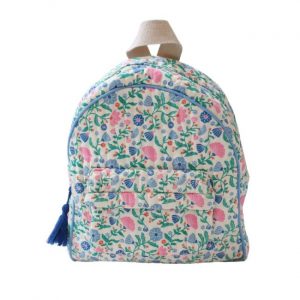 Le Petit Souk - Sac à dos enfant fleuri bleu et rose - Joli Paon