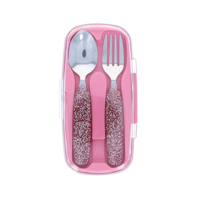 Le Petit Souk - Set couverts glitter rose